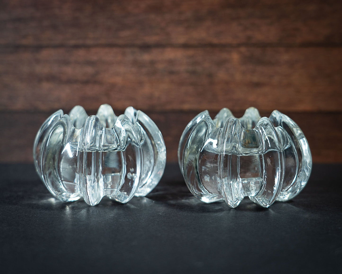 Vintage Glass Candle Holders